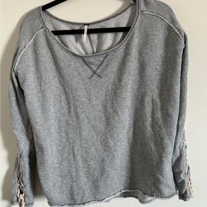 Free People “Out to Sea” Gray Sweatshirt